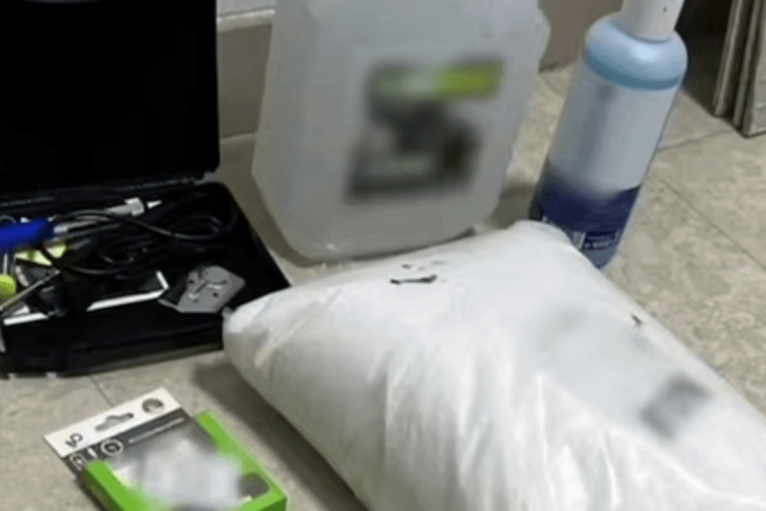Ingredients for an explosive device. Screengrab from video.