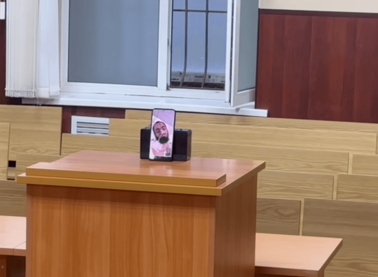 Trial of militant survivor, Screengrab from video.