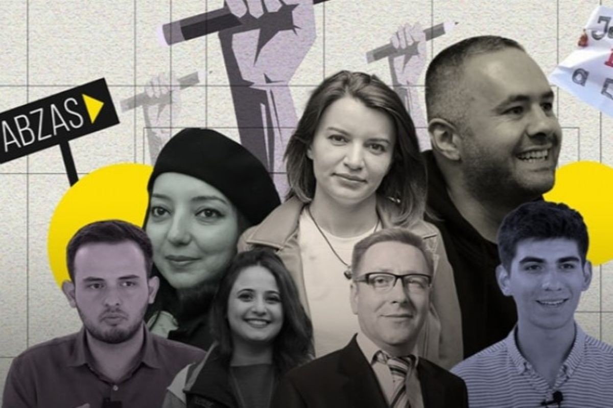 Abzas Media's detained team. Photo: Abzas Media.