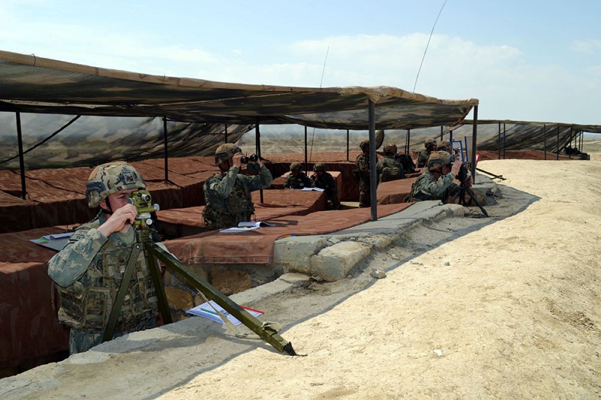 Azerbaijani soldiers during the spring 2025 military drills. Photo: Azerbaijani Ministry of Defence.