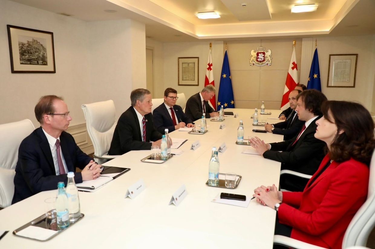 US Senator Steve Dains meeting with Georgian Prime Minister Irakli Kobakhidze. Official photo.