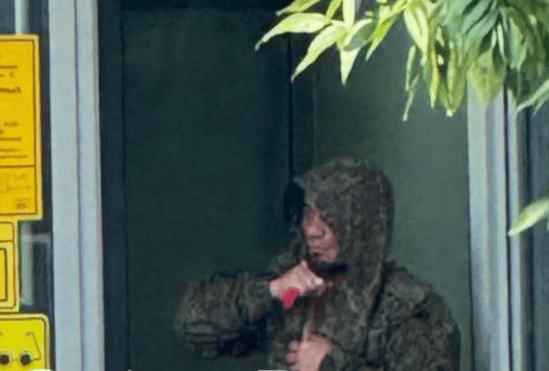 Soldier who attempts suicide. Screengrab from video.