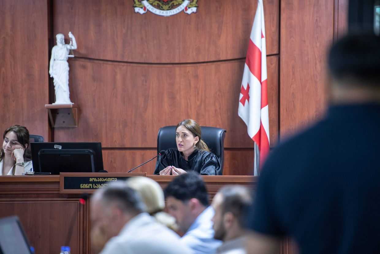 Judge Nino Sakhelashvili, who is presiding over the case of detained media manager Mzia Amaghlobeli. Photo: Givi Avaliani/OC Media.