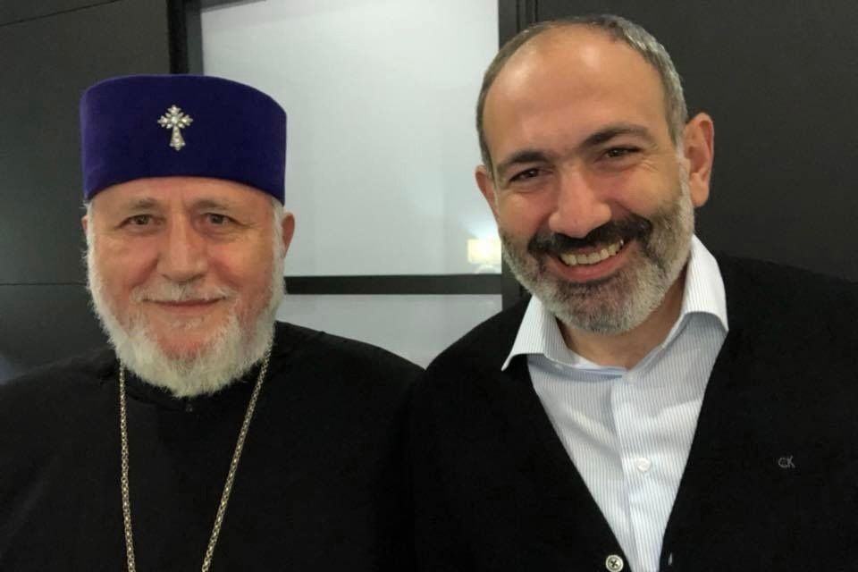 Prime Minister Nikol Pashinyan and Catholicos Karekin II in 2018. Photo: social media.