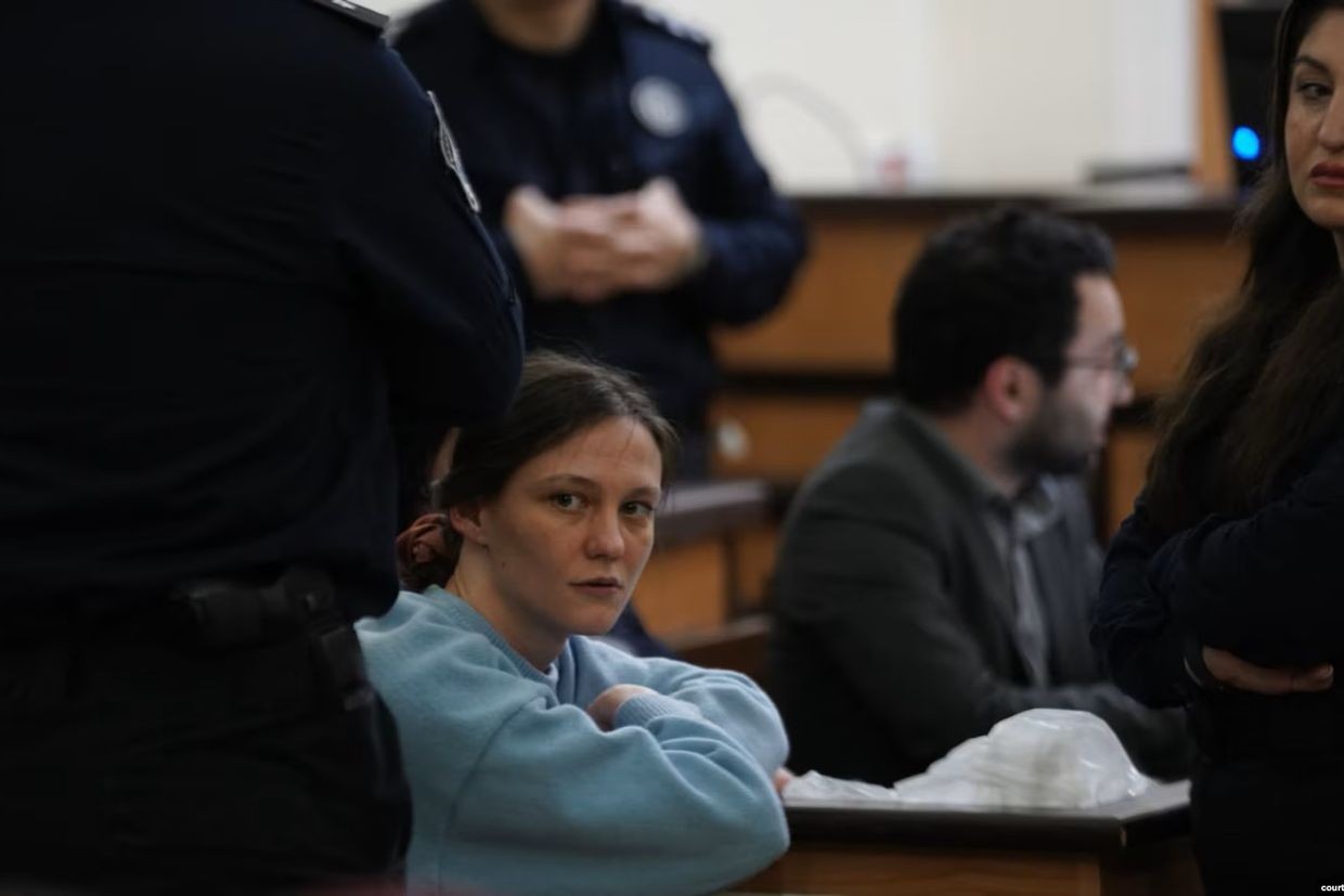 Anastasia Zinovkina at Tbilisi City Court. Photo via RFE/RL.