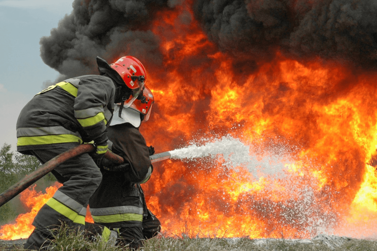 Firefighters extinguishing a fire in Nagorno-Karabakh. Photo: APA.