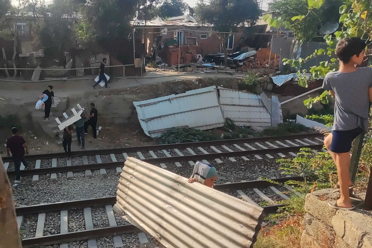 After the demolition, people prepared their things for eviction. Photo: Anonymous source.