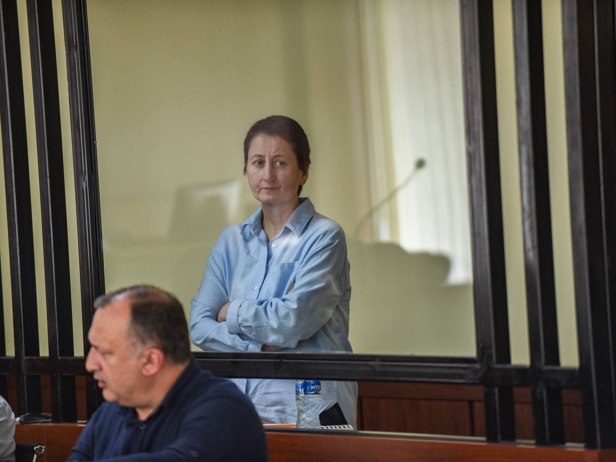 Mzia Amaghlobeli during the trial. Photo: Givi Avaliani/OC Media