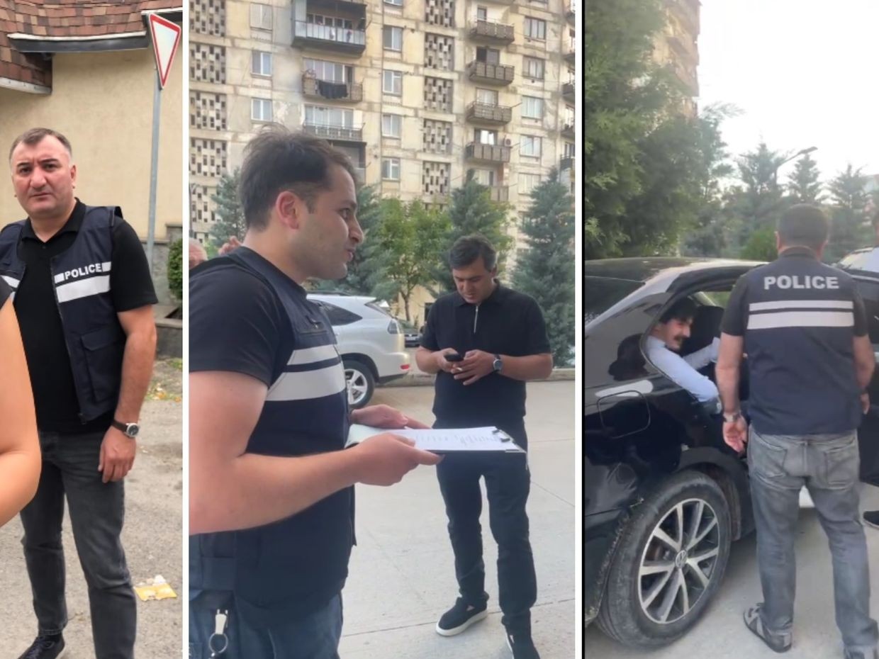 Police approached activists across various districts of Tbilisi for drug testing. Screengrabs from social media videos.