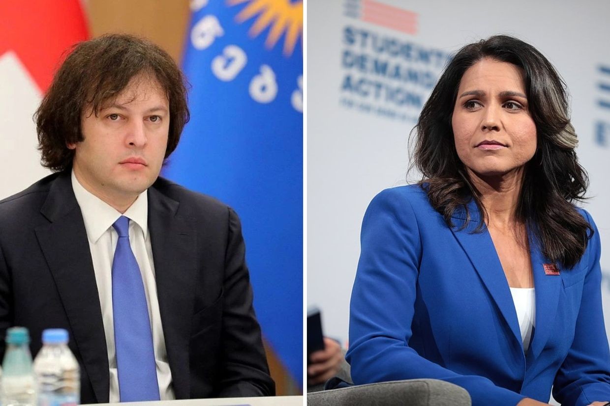 Left: Georgian Prime Minister Irakli Kobakhidze (Official photo). Right: US Director of National Intelligence Tulsi Gabbard (Photo: Wikimedia)