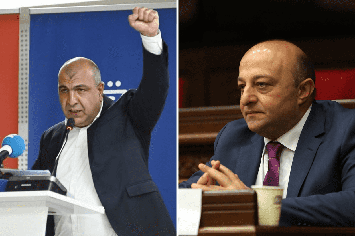Armenian-Georgian activist Vahagn Chakhalyan and MP Artur Sargsyan.