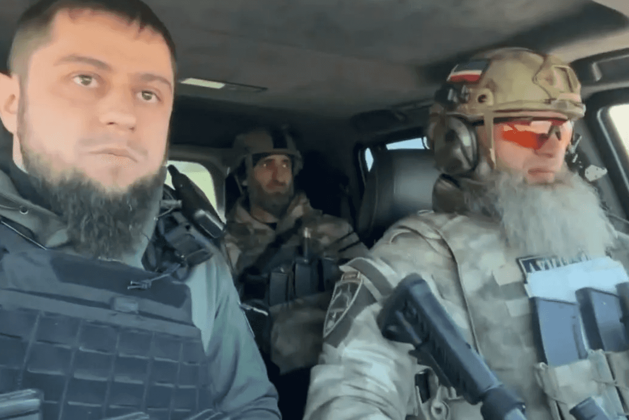 Akhmed Dudaev and Zamid Chalaev. Screengrab from video.