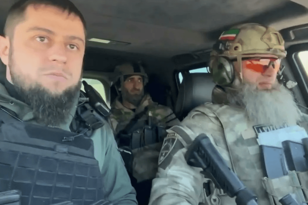 Akhmed Dudaev and Zamid Chalaev. Screengrab from video.