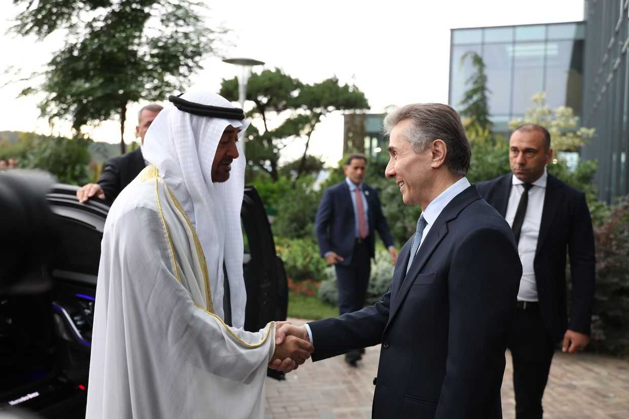 Georgian Dream founder Bidzina Ivanishvili and and UAE President Sheikh Mohamed bin Zayed Al Nahyan meeting in Tbilisi. Official photo.
