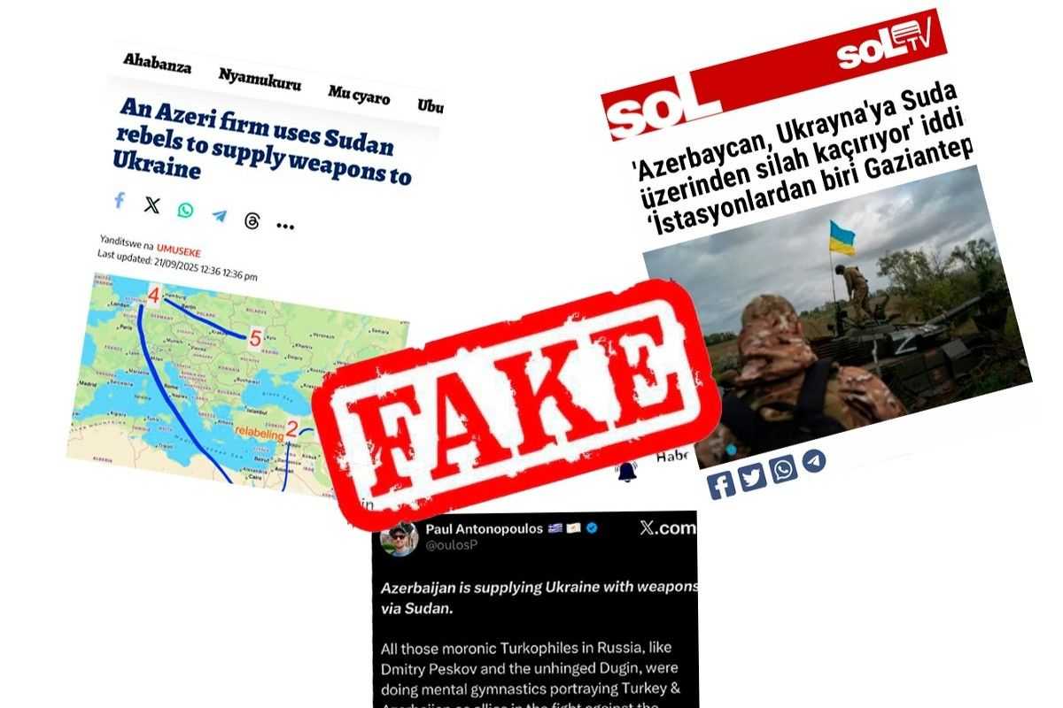 A collage of photos shared by APA identified as containing fake news. Photo: APA.