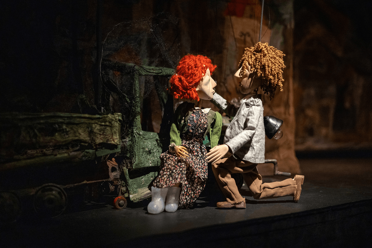 The puppets for Alfred and Violetta in their titular play. Courtesy photo.
