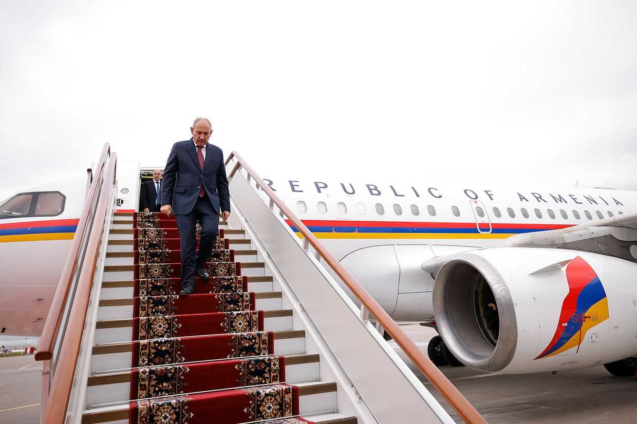 Armenian Prime Minister Nikol Pashinyan arriving in Moscow on 25 September. Official photo.