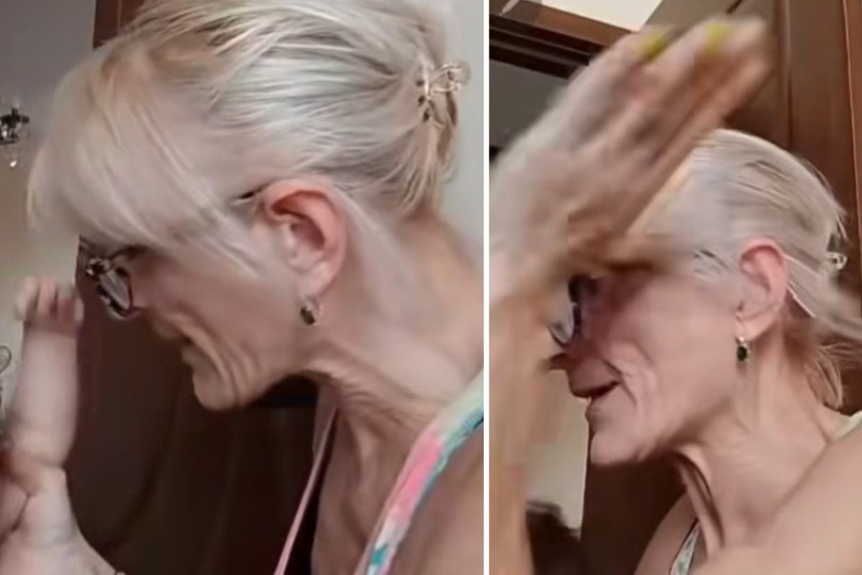 Screengrabs from the detained woman’s TikTok live. 