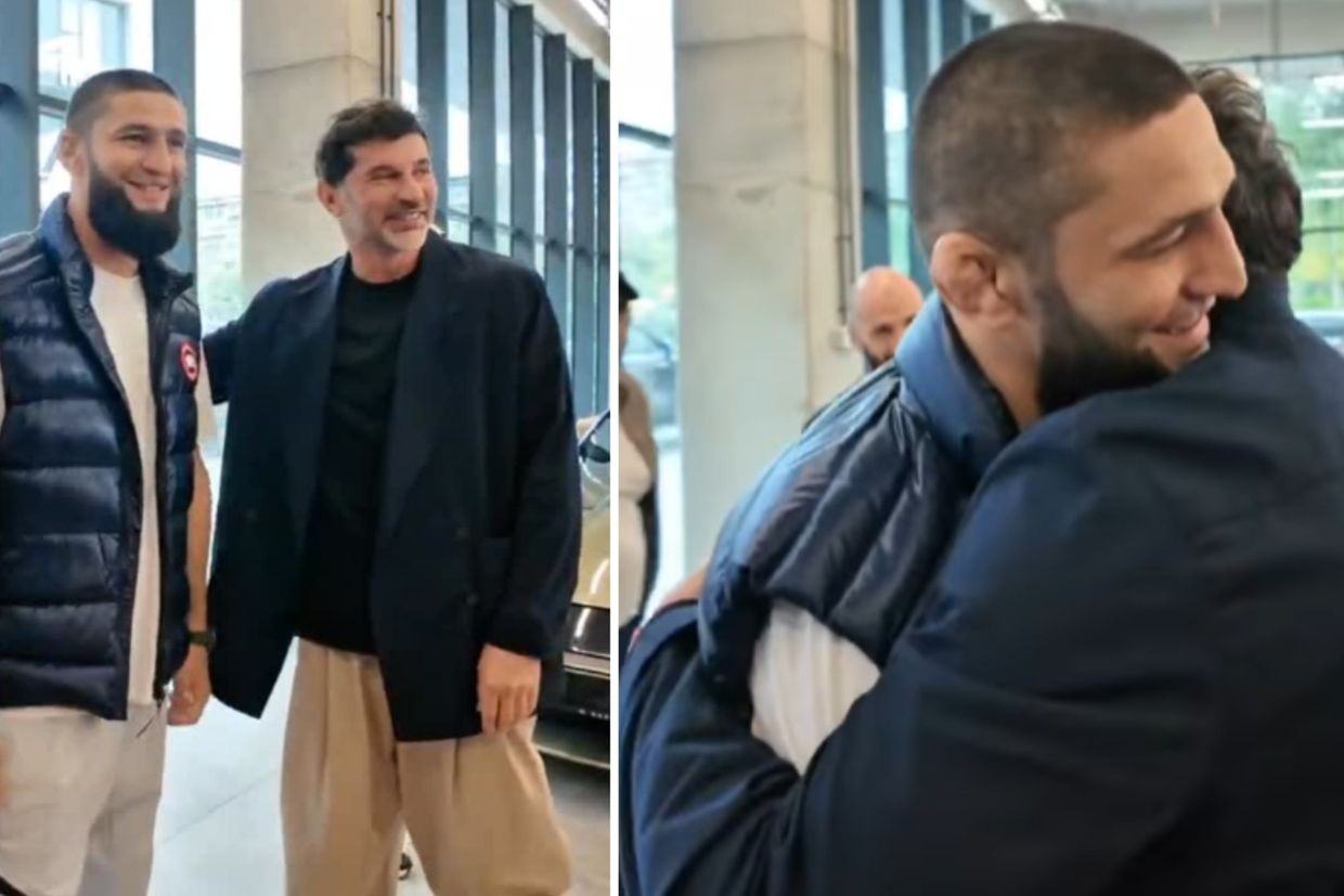 Kakha Kaladze’s meeting with Khamzat Chimaev. Screengrabs from Kaladze’s Instagram video.