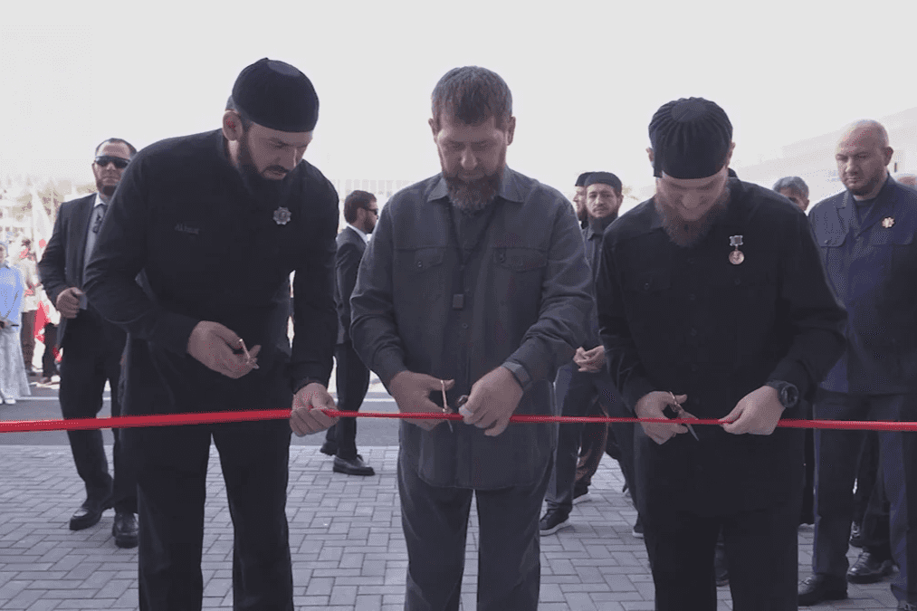 Ramzan Kadyrov is opening sport complex in Chechnya. Screengrab from video.