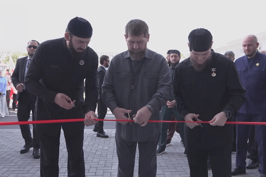 Ramzan Kadyrov is opening sport complex in Chechnya. Screengrab from video.