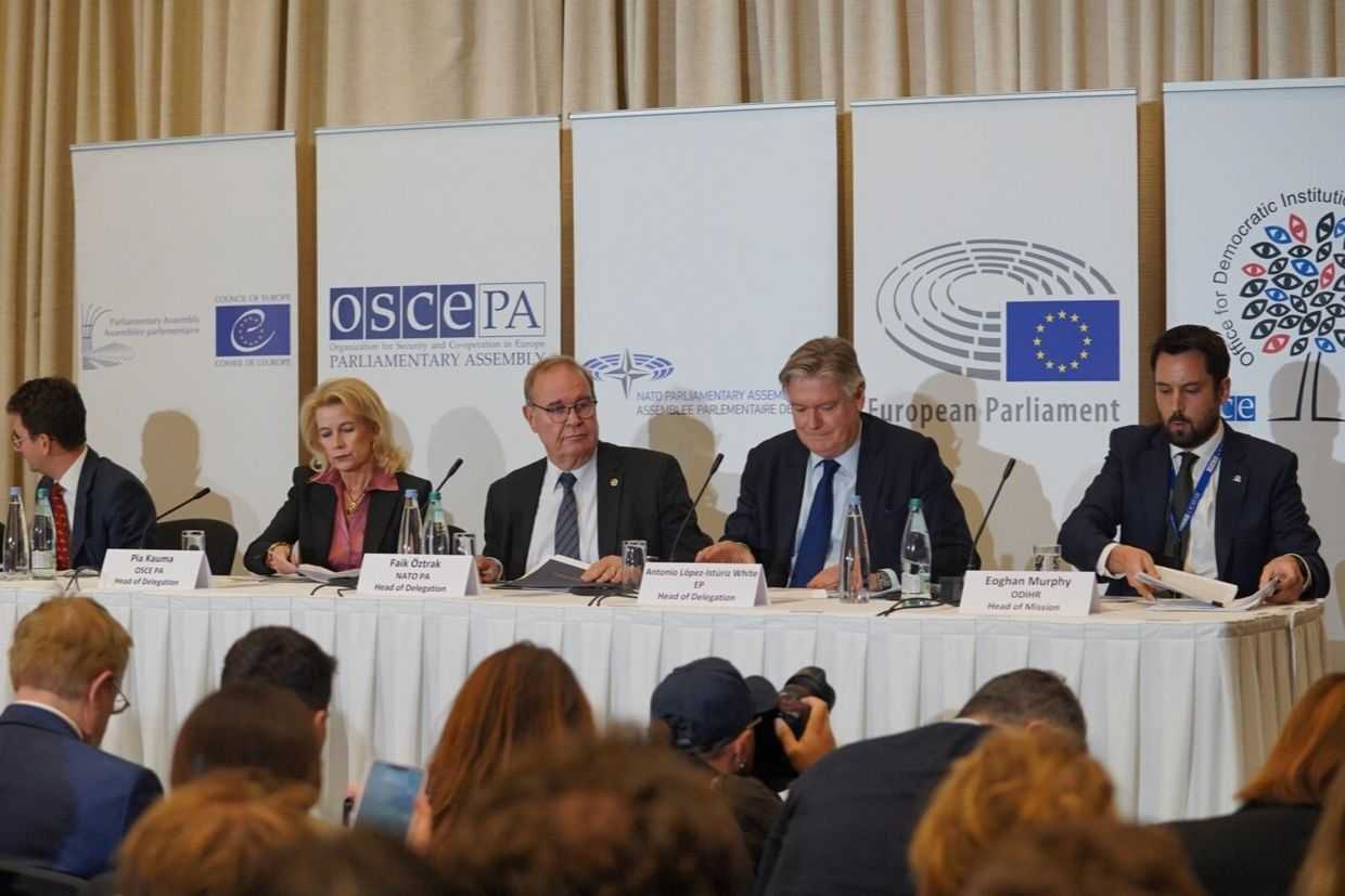 The OSCE/ODIHR election observation mission gives its final report on the 26 October 2024 Georgian parliamentary elections. Photo: Mzia Saganelidze/RFE/RL.