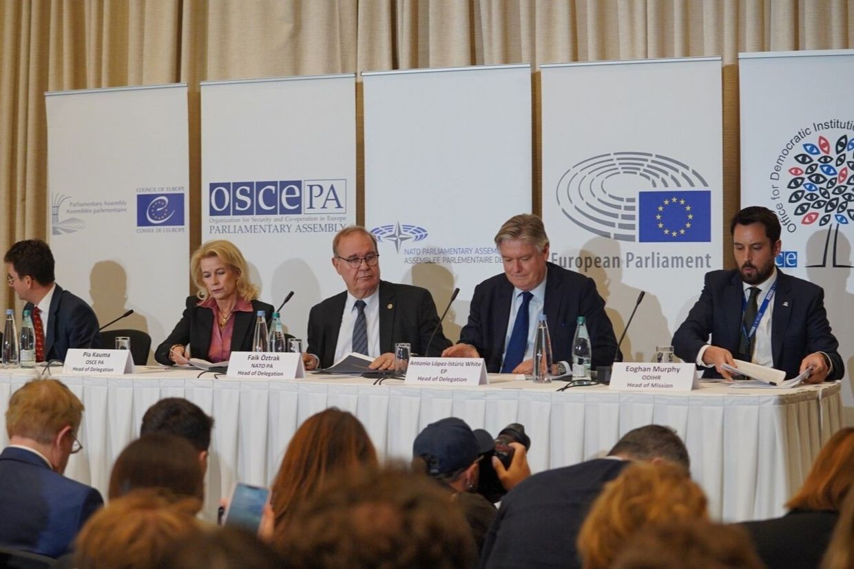 The OSCE/ODIHR election observation mission gives its final report on the 26 October 2024 Georgian parliamentary elections. Photo: Mzia Saganelidze/RFE/RL.