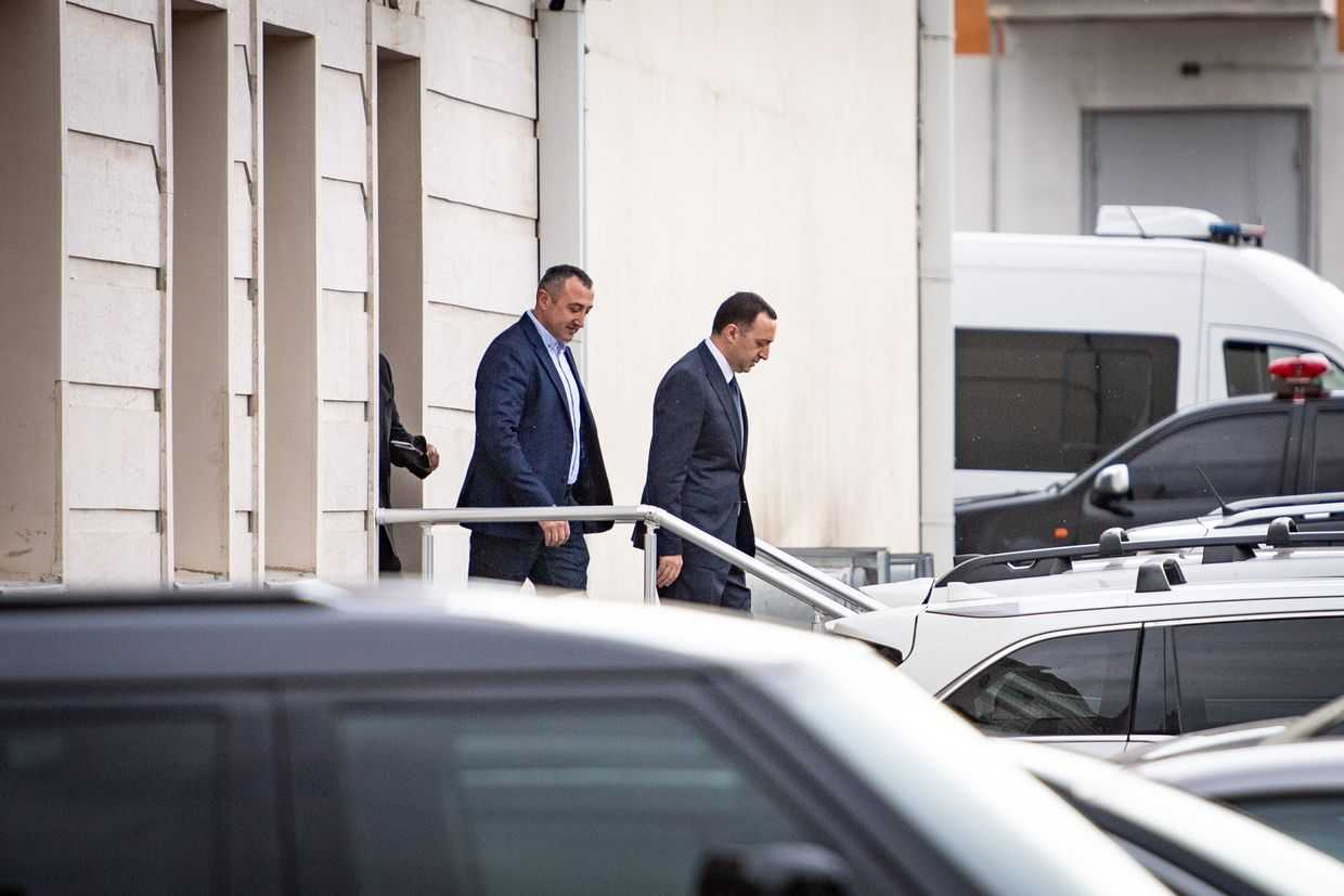 Gharibashvili leaves Tbilisi City Court on Friday morning, after being granted bail. Photo: Mariam Nikuradze/OC Media.