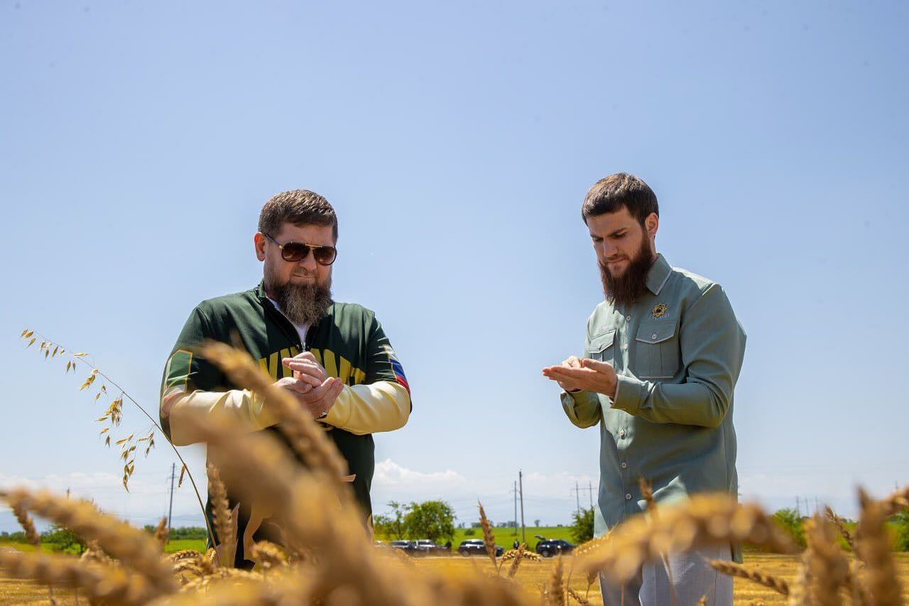 Chechen Head Ramzan Kadyrov with his son-in-law, Deputy Prime Minister Viskhan Matsuev. Via social media.