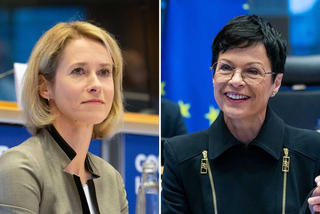 EU High Representative Kaja Kallas and EU Enlargement Commissioner Marta Kos. Photos: EU Parliament.