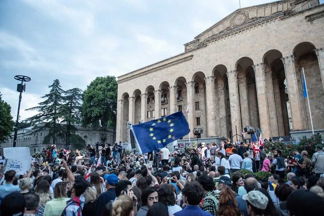 A 2023 rally in support of the Georgia’s EU membership in Tbilisi. Photo: Mariam Nikuradze/OC Media.