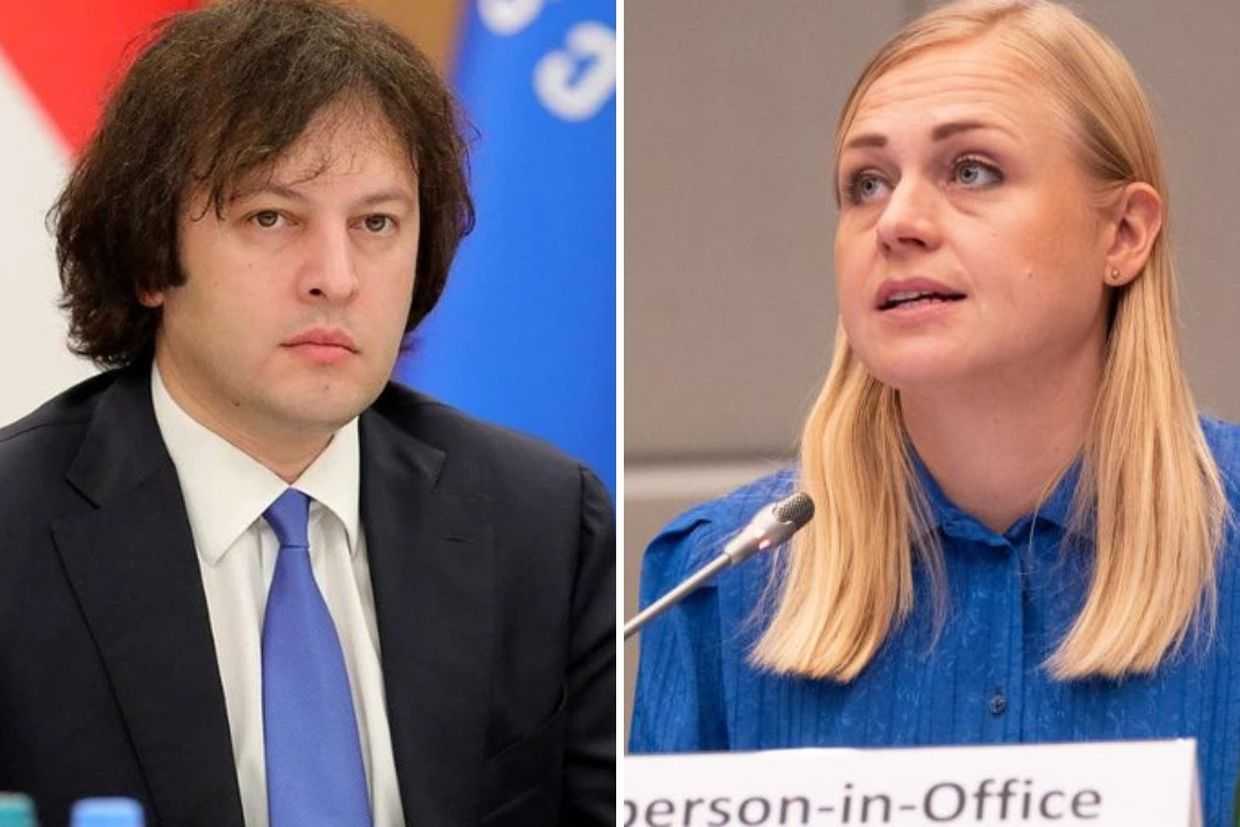 Irakli Kobakhidze and Elina Valtonen. Official Photos.