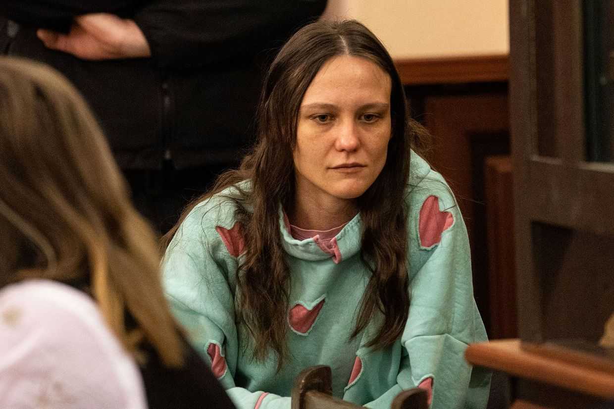 Anastasia Zinovkina during her trial. Photo: Natia Leverashvili/Publika.