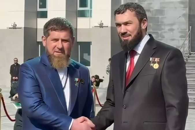 Ramzan Kadyrov and Magomed Daudov. Screengrab from video.