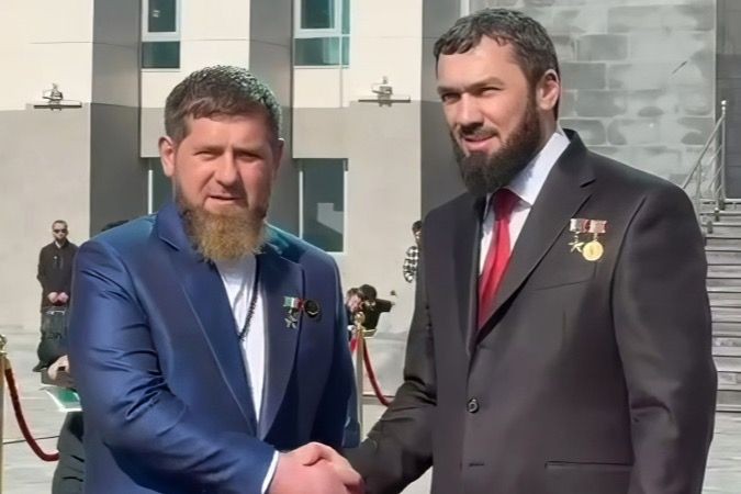 Ramzan Kadyrov and Magomed Daudov. Screengrab from video.