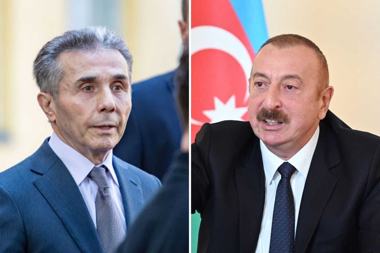 Georgian Dream founder Bidzina Ivanishvili and Azerbaijani President Ilham Aliyev.