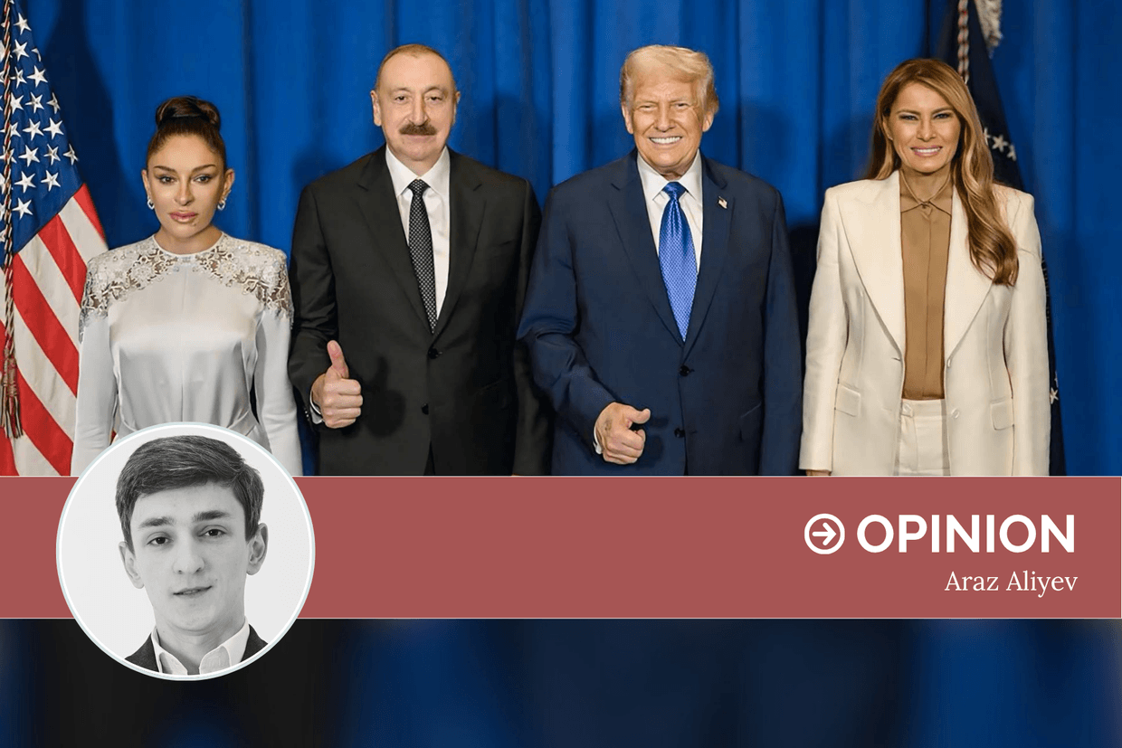 From left to right: Azerbaijani Vice President and First Lady Mehriban Aliyeva, Azerbaijani President Ilham Aliyev, US President Donald Trump, and US First Lady Melania Trump. Official photo.