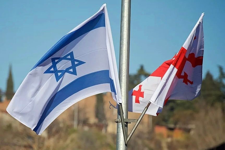 The flags of Israel and Georgia. For illustrative purposes. Photo: Georgian News.