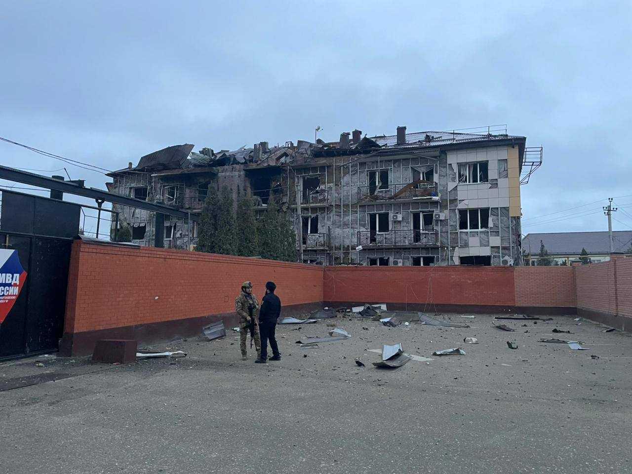 The damaged FSB building. Photo: social media.