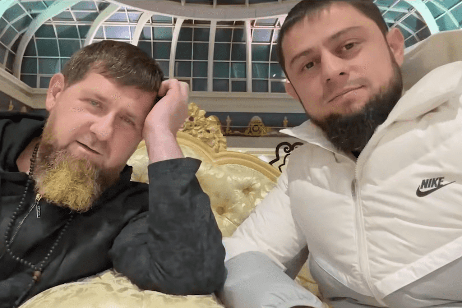 Ramzan Kadyrov and Akhmed Dudaev. Screengrab from video.