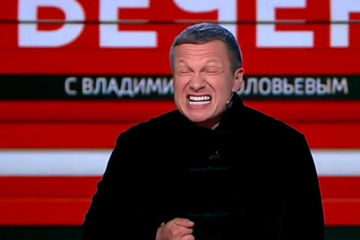 Russian propagandist Vladimir Solovyov. Screengrab from his TV show.