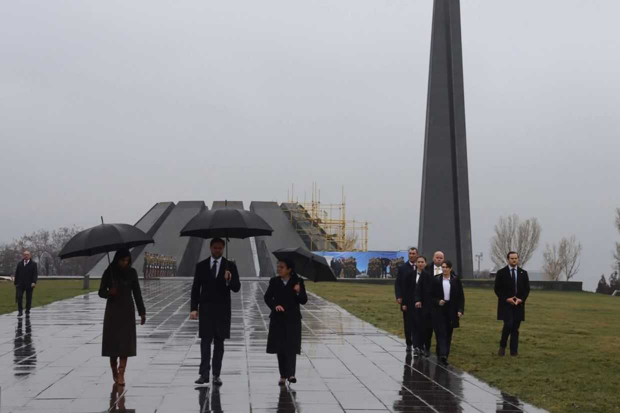 US President JD Vance visits Tsitsernakaberd Armenian Genocide Memorial in Yerevan on 10 February 2026. Official photo.