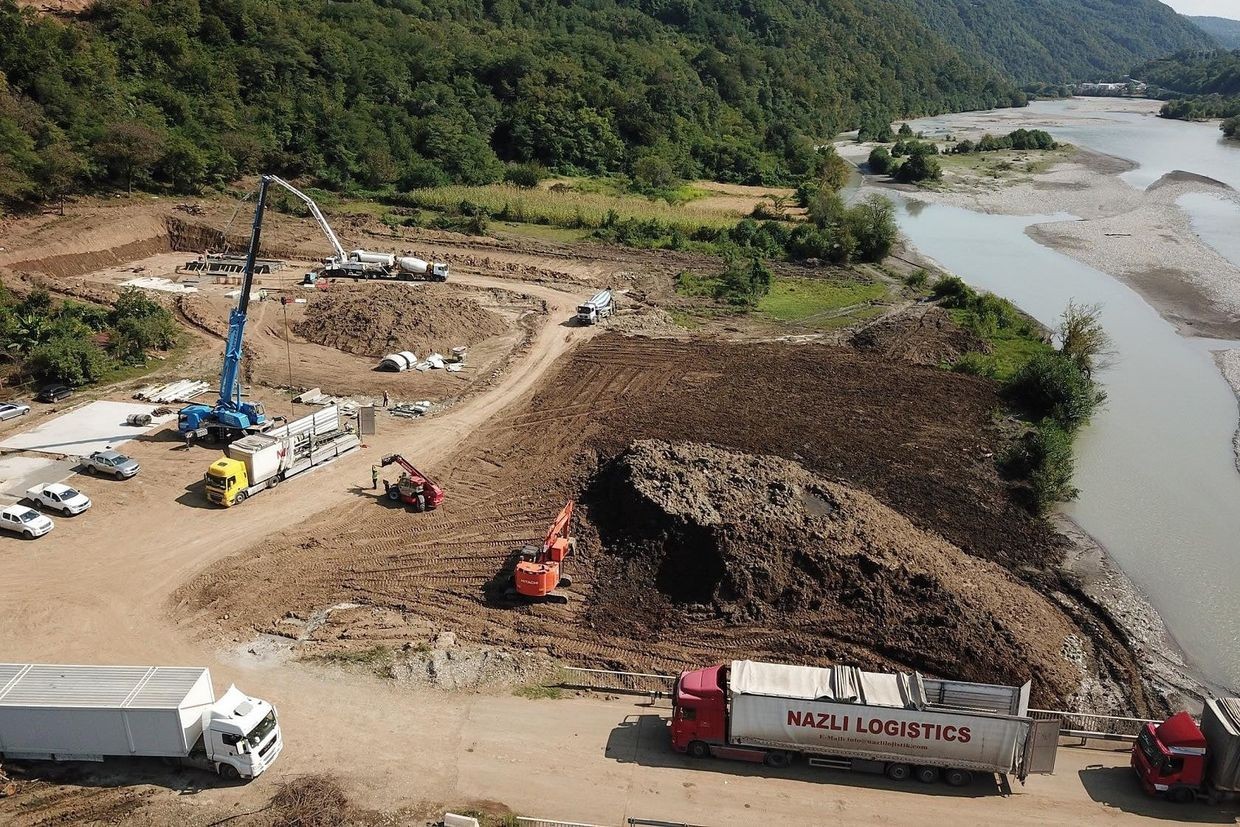 The construction site of the now-suspended Namakhvani HPP. Photo via Civil Georgia.
