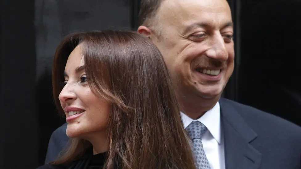 Azerbaijani Vice President and First Lady Mehribal Aliyeva with President Ilham Aliyev. Photo via AP.