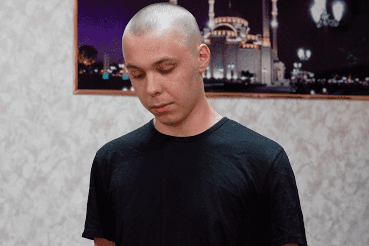 Nikita Zhuravel. Screengrab from video, published by Ramzan Kadyrov in October 2023.