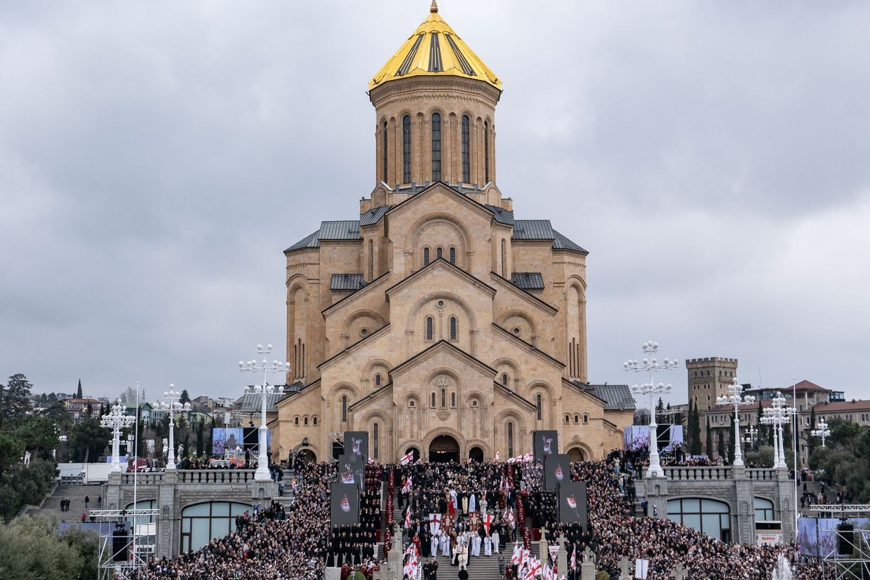 Farewell of Ilia II at Tbilisi’s Holy Trinity Cathedral (Sameba). Photo: Mariam Nikuradze/OC Media.