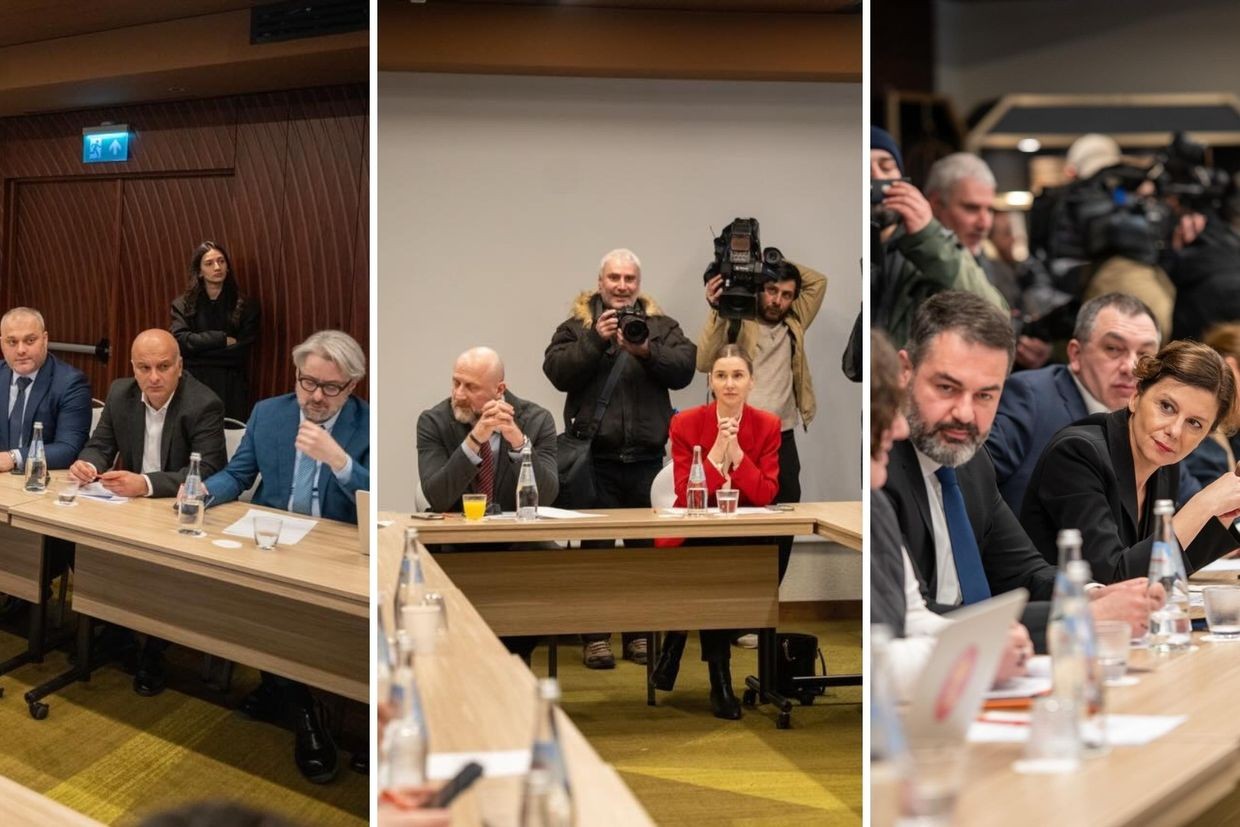 A meeting of the opposition alliance member parties in Tbilisi. Photos: Publika.