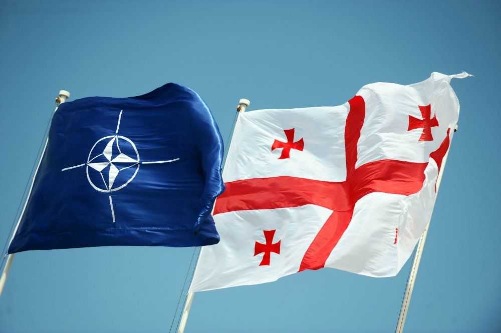 NATO and Georgia flags. Photo via Civil Georgia.