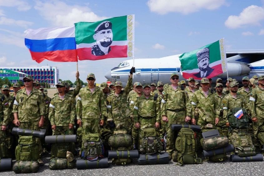 Sending volunteers from Grozny to fight in the war in Ukraine. Photo: grozny-inform.ru.