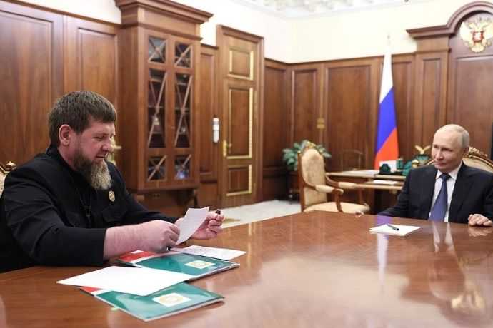 Ramzan Kadyrov and Vladimir Putin, April 2026. Photo: Grozny.tv.